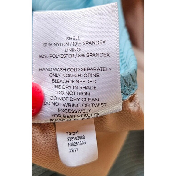 Shade & Shore Womens One Piece Swimsuit Small Blue Ribbed Knit Cutout Tie Beach - Picture 4 of 8